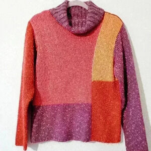 Wind River Women’s Color Block Sweater Size S/M Marled pink purple orange